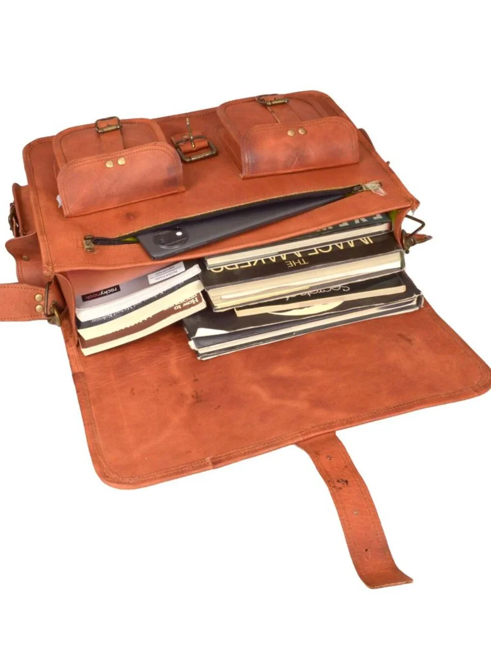 Cuero Leather Messenger Bag for Men, 18 Inch Laptop Crossbody